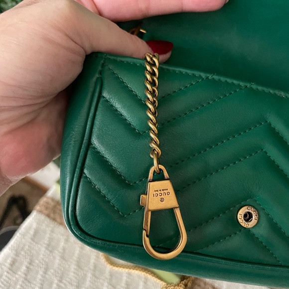 Gucci Green Super Mini Marmont Crossbody Full Set Authentic FINAL PRICE - Picture 12 of 15